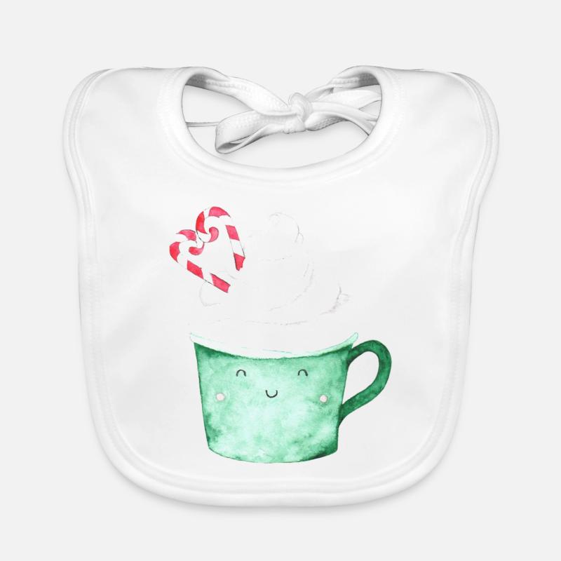 Tasse de tasse de cacao - Bavoir bio Bébé - blanc