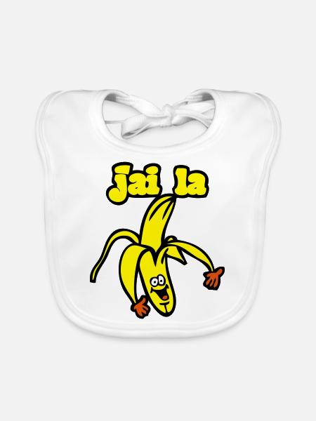 j'ai la banane humour citation - Bavoir bio Bébé - blanc - Devant
