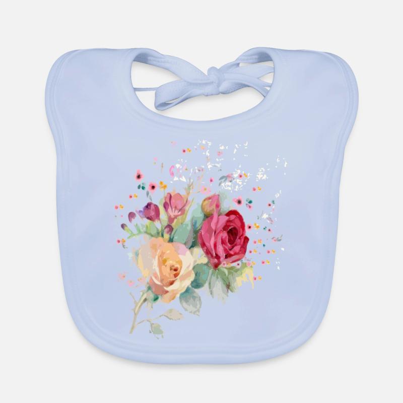 Roses Organic Baby Bibs