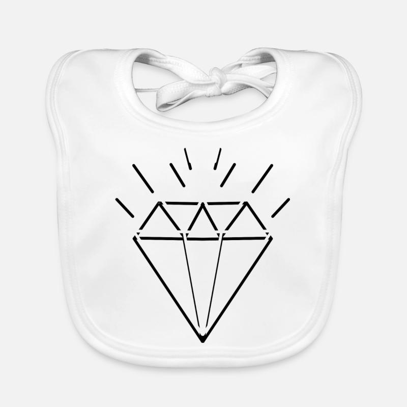 Diamond in Old Tattoo style 3D effect Organic Baby Bibs