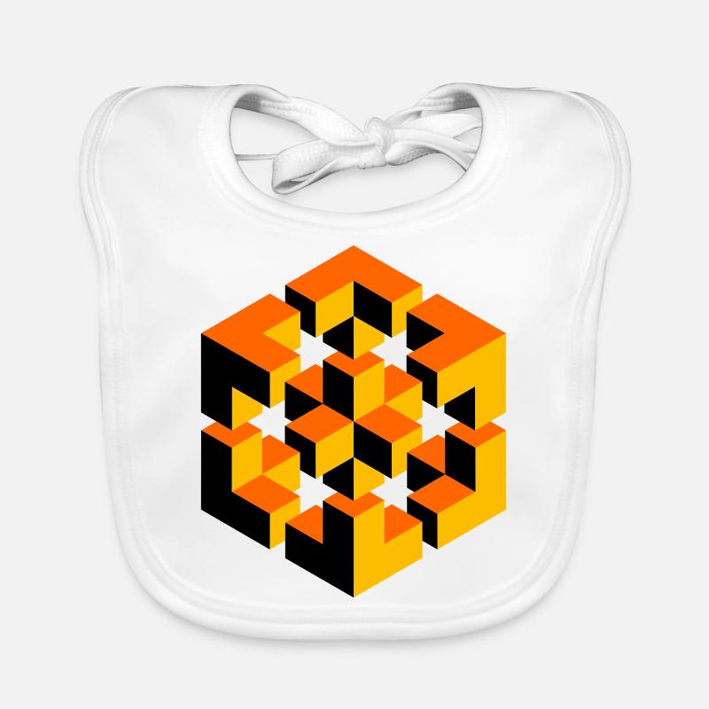 impossible figure Escher cube geometry fantasy Organic Baby Bibs