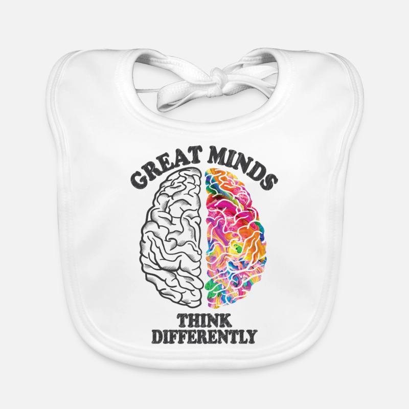 Les grands esprits pensent différemment cerveau créatif Bavoir bio Bébé