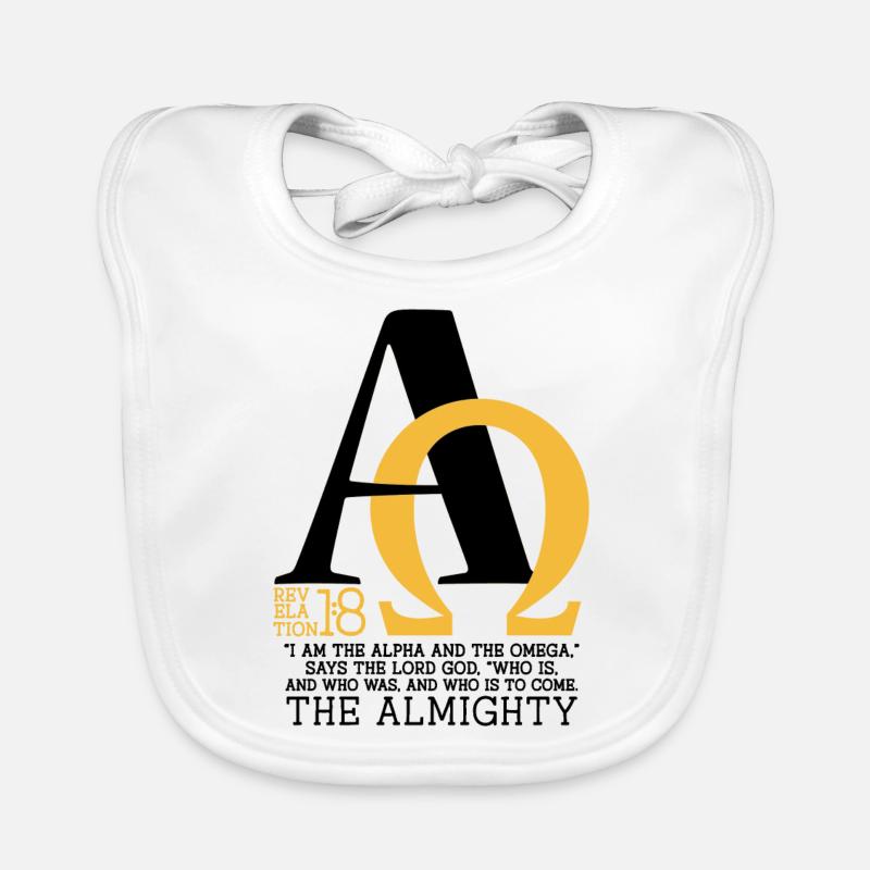 ICH BIN das Alpha und Omega - Baby Bio-Lätzchen - Weiß