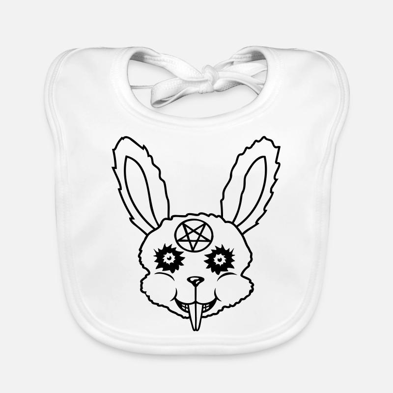 Pentagram Rabbit Satan Organic Baby Bibs