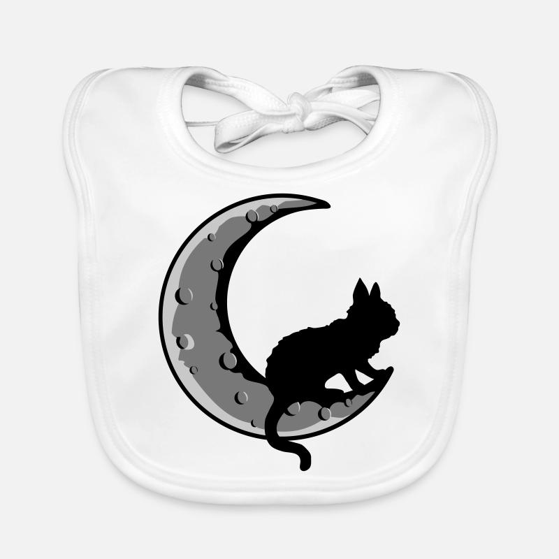 Faucille Lune Chat Noir Bavoir bio Bébé