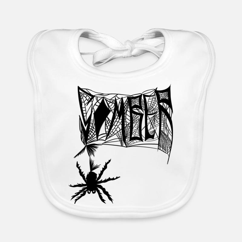 Graphismes Marque Somber Spider Web Couleur Noir Bavoir bio Bébé