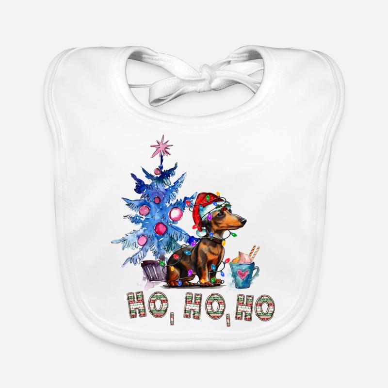 Weihnachtshund Dackel Baby Bio-Lätzchen