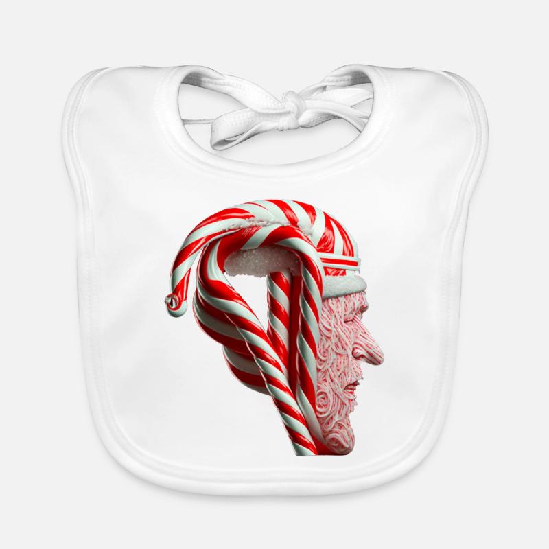 Santas head Organic Baby Bibs
