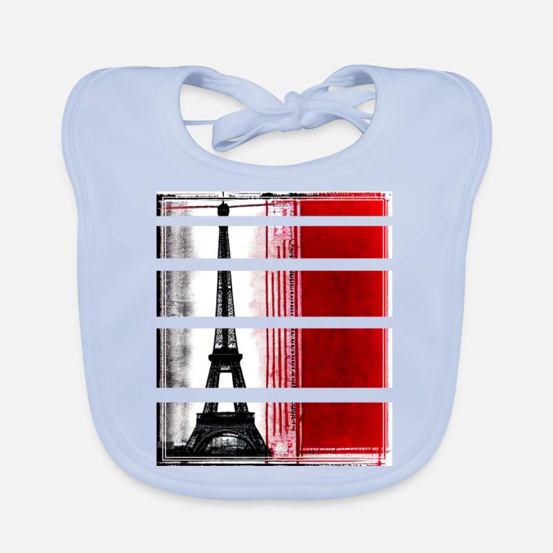 Paris Eiffel Tower Modern Casual Style Organic Baby Bibs