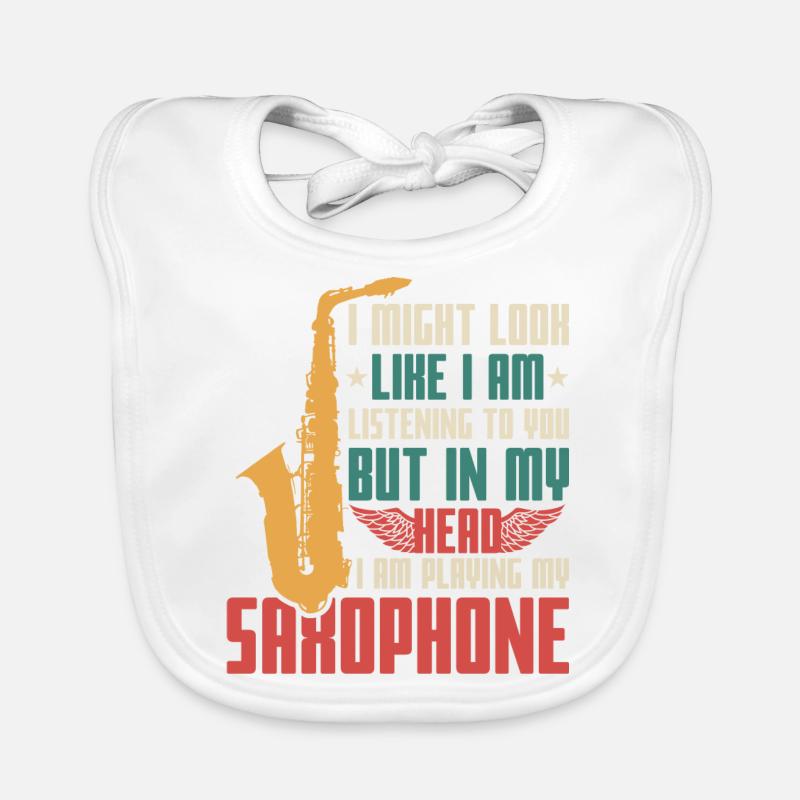 Saxophon Spruch Baby Bio-Lätzchen