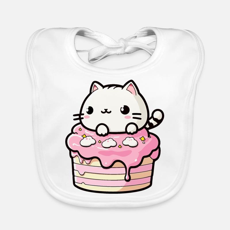 Chat gateau Bavoir bio Bébé