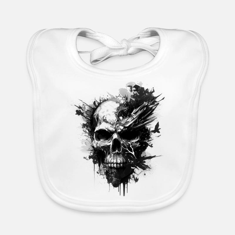 Black skull Organic Baby Bibs