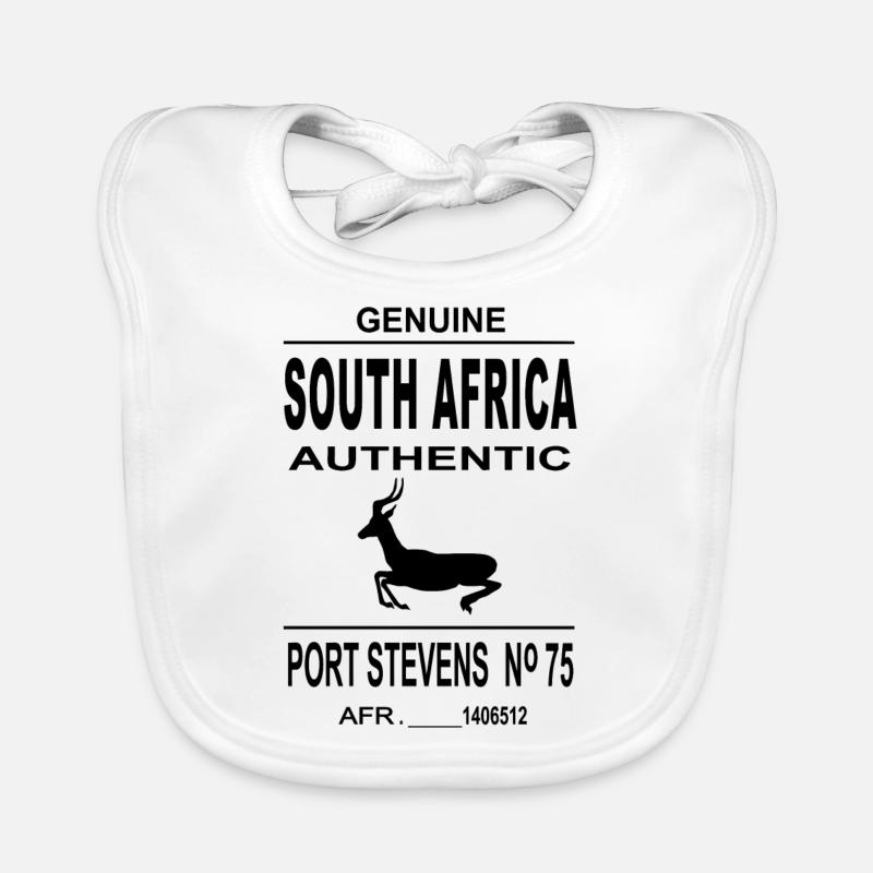 Afrique du Sud - Antilope - Bavoir bio Bébé - blanc
