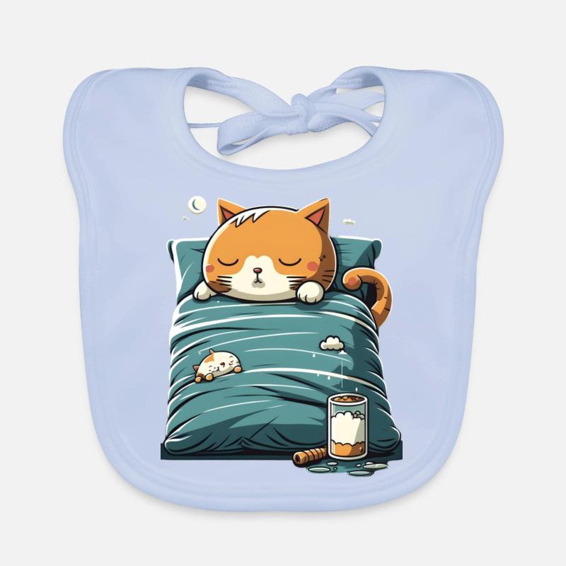 Cadeau de sommeil pour chat Kawaii Bavoir bio Bébé