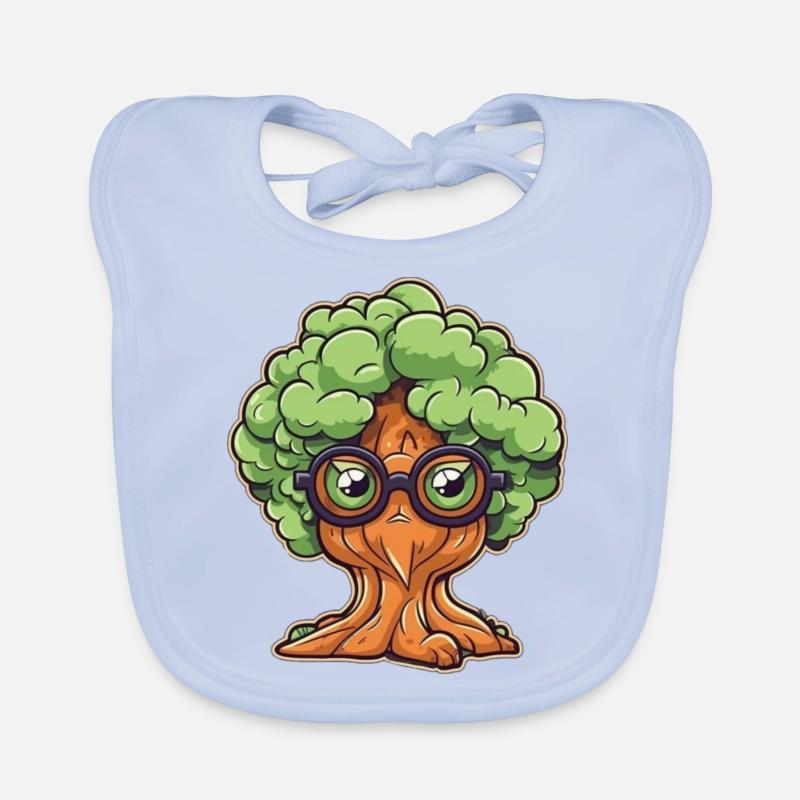 Tree with glasses Organic Baby Bibs