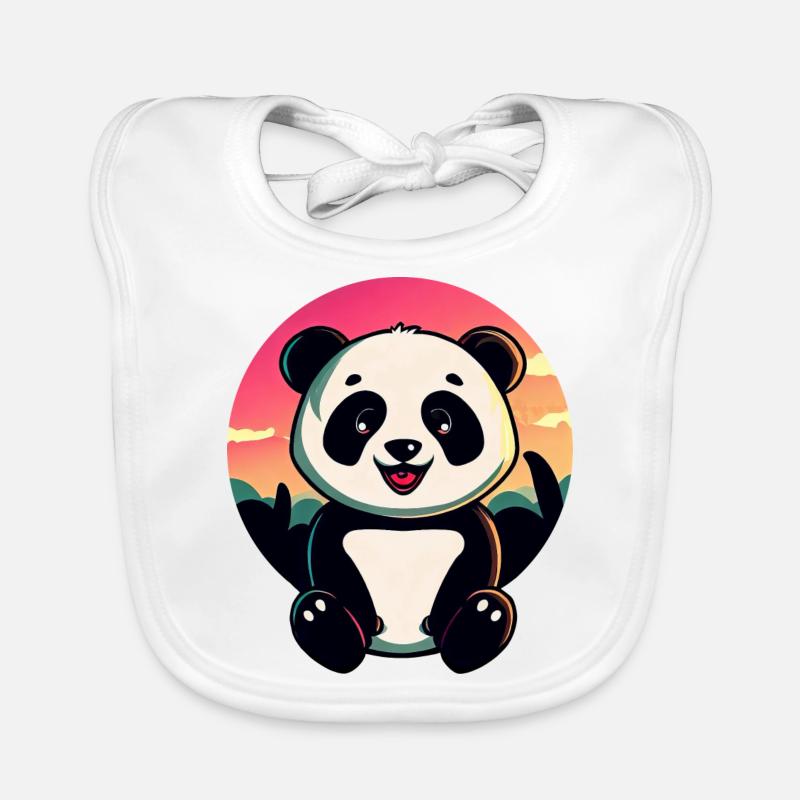 Mignon Panda Sunset Design Bavoir bio Bébé