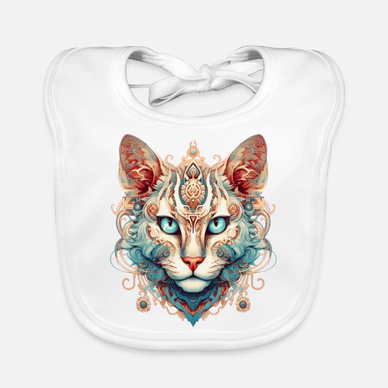 Imaginary cat's head: an artistic mix Organic Baby Bibs