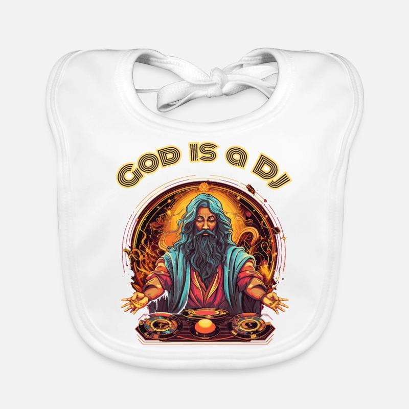 God is a DJ - Baby Bio-Lätzchen - Weiß