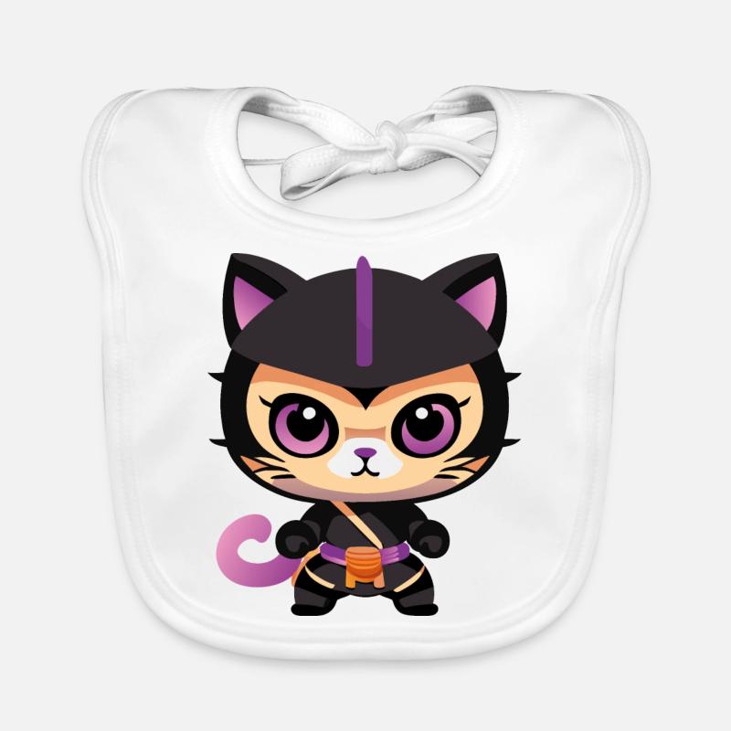 Ninja Katze Lila Kitty Baby Bio-Lätzchen