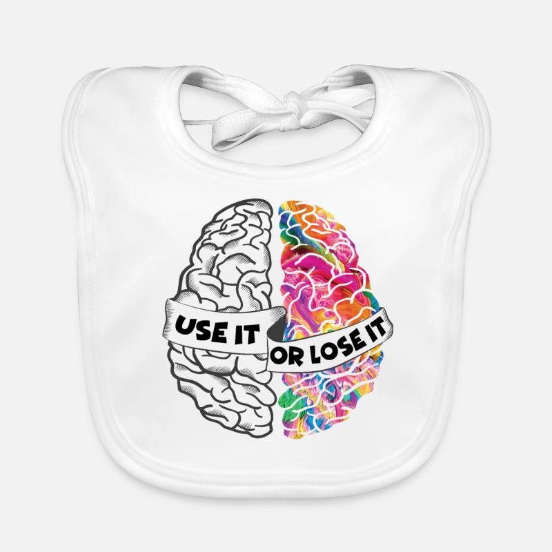 Utilisez-le ou perdez-le - cerveau gauche et droit Bavoir bio Bébé