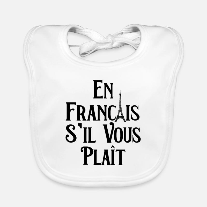 En Français S'il Vous Plaît - Eiffel Tower Paris Organic Baby Bibs