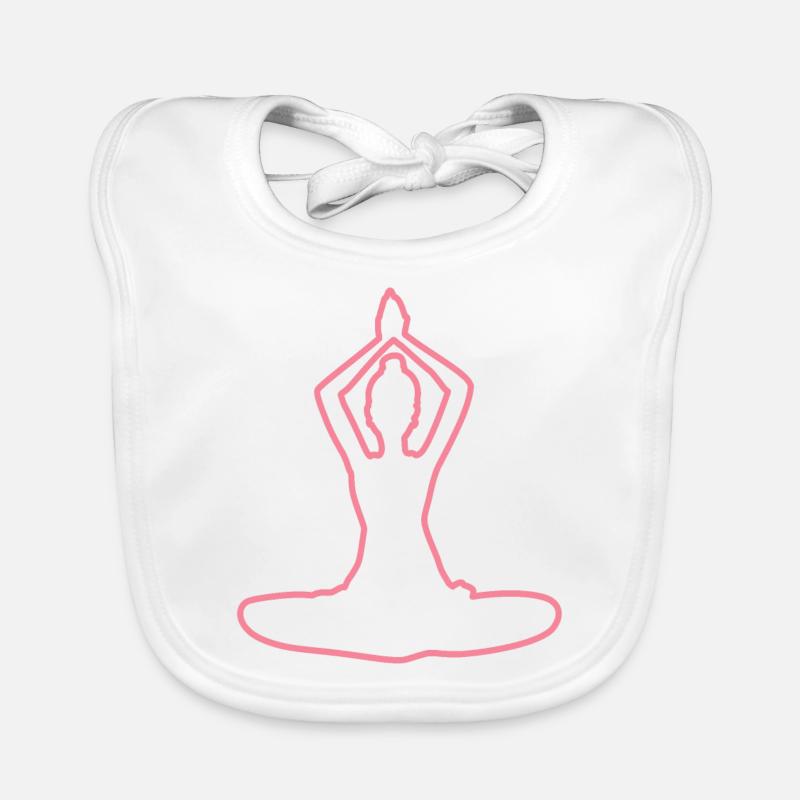 4 Yoga Padmasana oder Lotusblüte | 3. Rosa Flamme Baby Bio-Lätzchen