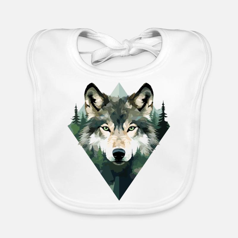 Wolf Forest Mountains Wolves Nature Animals Organic Baby Bibs