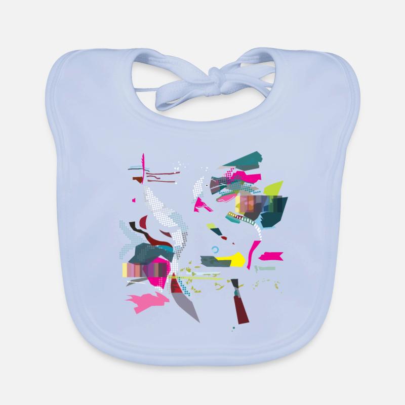 „Bunter Vogel“ in Pink Baby Bio-Lätzchen