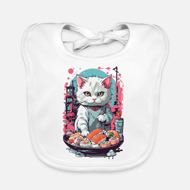 Gothic Pastel Sushi Cat Aesthetic Style Baby Bio-Lätzchen