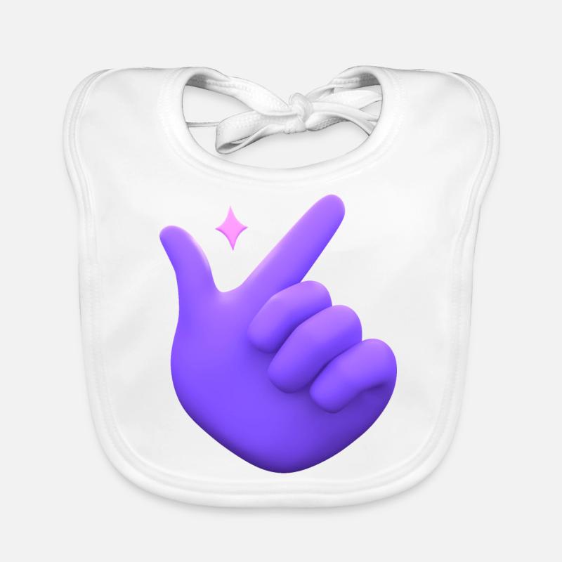 3D Hand Snapping Fingers Organic Baby Bibs