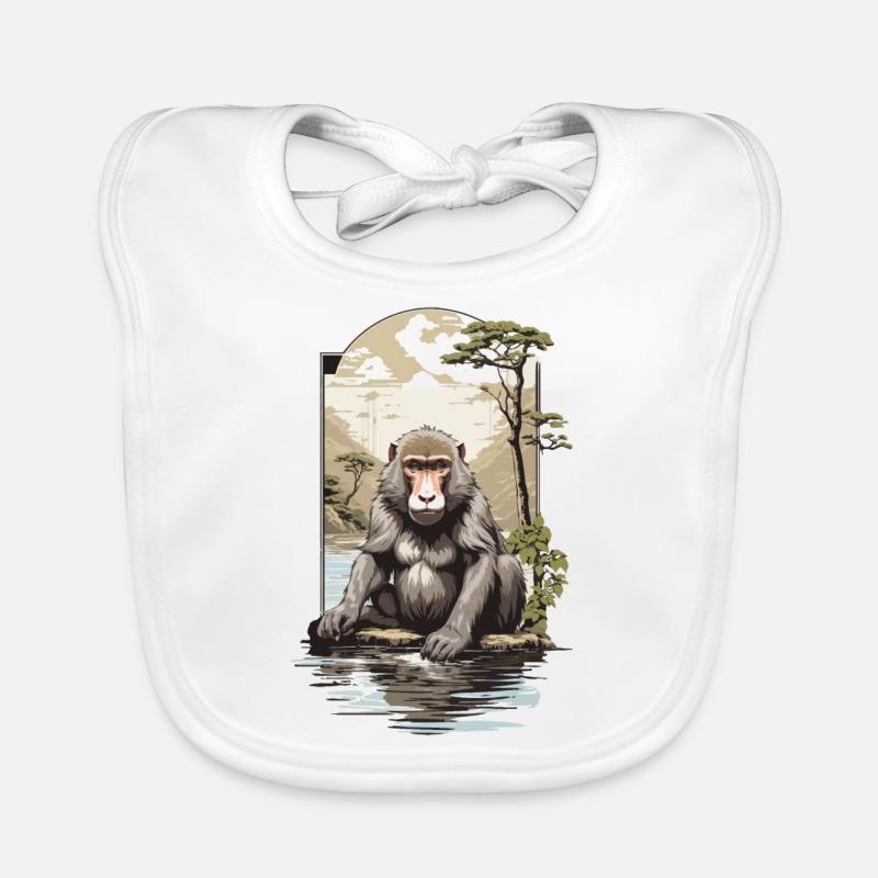 Singe asiatique Nature Esthétique Singe Design Bavoir bio Bébé