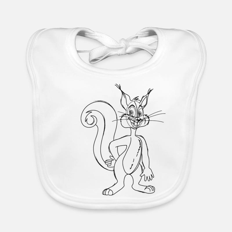 Gestempeltes Cartoon-Eichhörnchen Baby Bio-Lätzchen