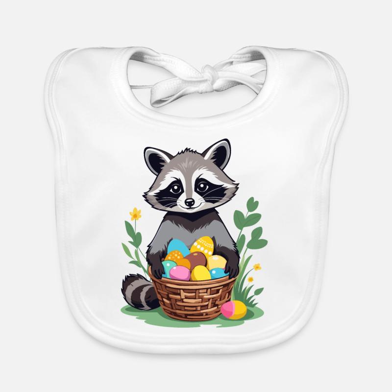 Funny Raccoon Costume Cute Easter Eggs Organic Baby Bibs