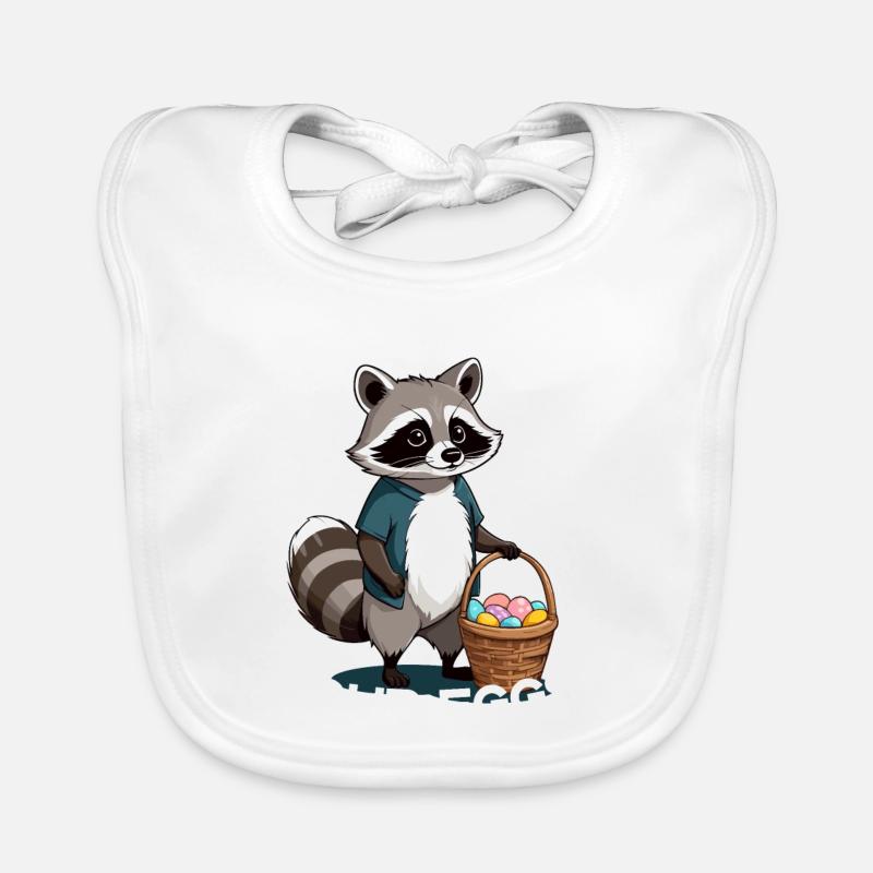 Lustiger Eier Dieb Waschbär Osterhasen Design Baby Bio-Lätzchen