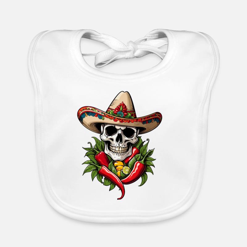 Crâne Chili Style Esthétique Mexicain Bavoir bio Bébé