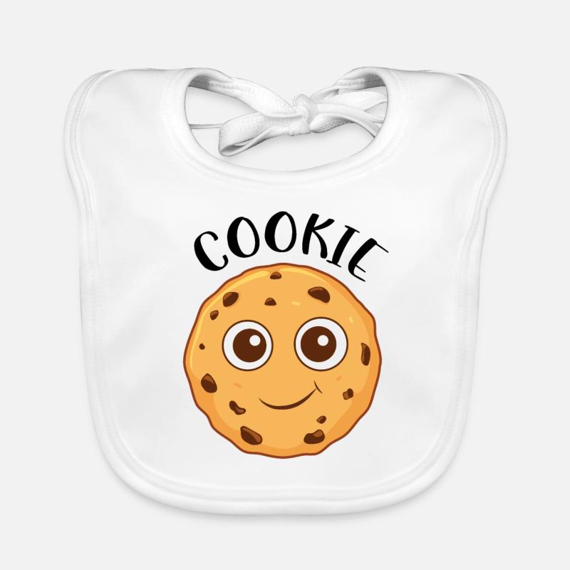 Cute Chocolate Chip Cookie Organic Baby Bibs