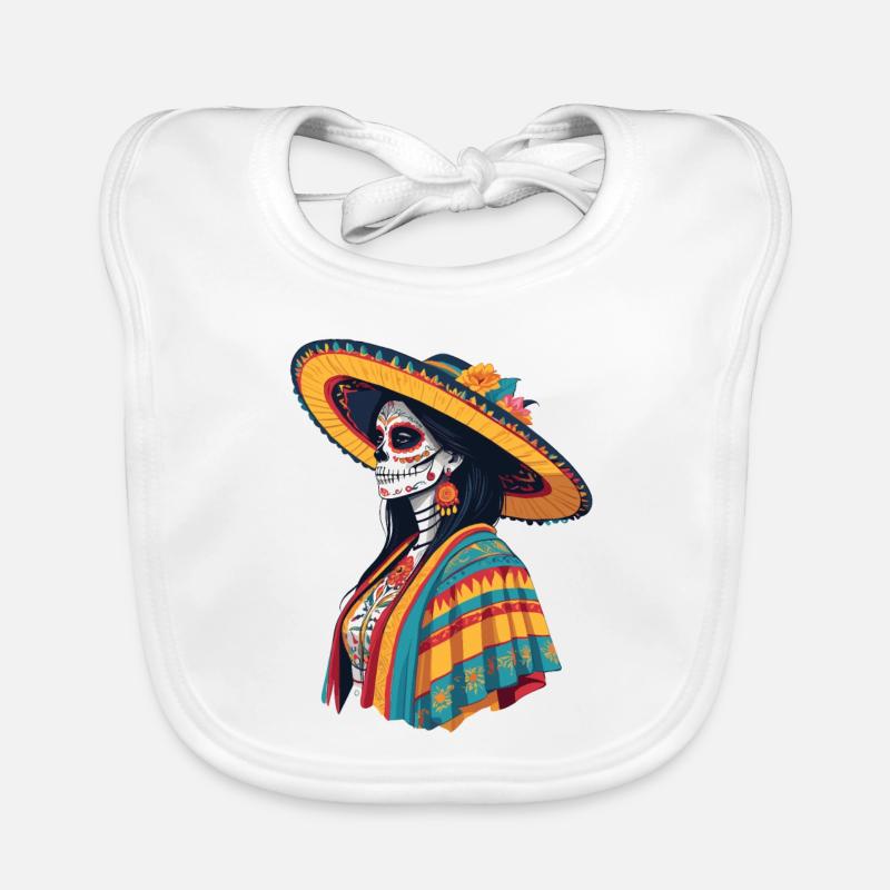 Iconic Sugar Skull Iconic Sugar Skull Organic Baby Bibs