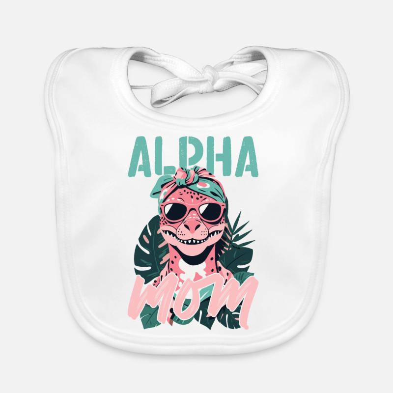 Alpha Mom Lustige Dinosaurier Mutter Cool Dinos Baby Bio-Lätzchen