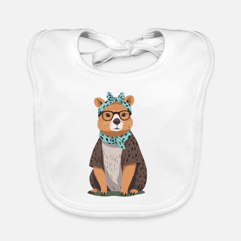 Lustige Capybara Mama Design Wasserschwein Mutter Baby Bio-Lätzchen