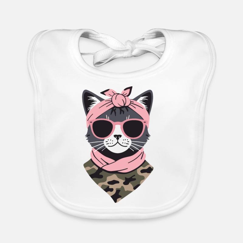 Mignon Chat Maman Chat Lover Style Bavoir bio Bébé
