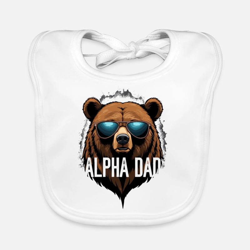 Alpha Dad Lustiger Bären Vater Perfekter Style Baby Bio-Lätzchen