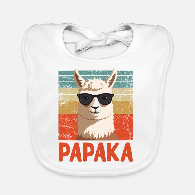 Papaka Funny Alpaca Dad Perfect Style Organic Baby Bibs