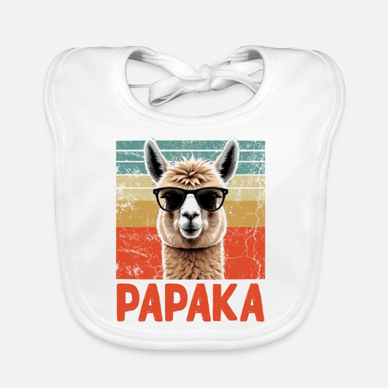 Papaka Funny Alpaca Dad Perfect Style Organic Baby Bibs