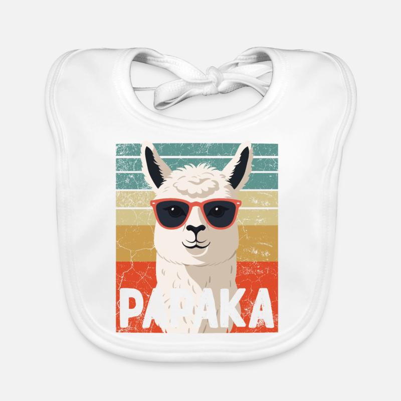 Papaka Funny Alpaca Dad Perfect Style Organic Baby Bibs