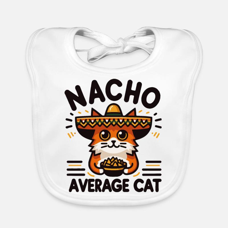 Nacho Average Cat - Funny Design Organic Baby Bibs