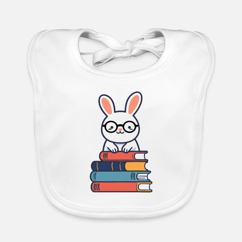Perfect Bookworm Style Reading Bunny Organic Baby Bibs