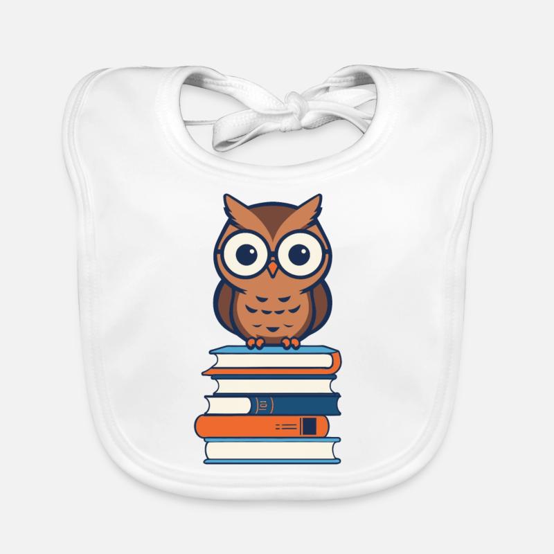 Bücher Eule Eulen Liebhaber Süße Buch Illustration Baby Bio-Lätzchen