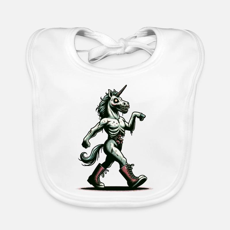 Zombie Unicorn Undead Mystical Creature Organic Baby Bibs
