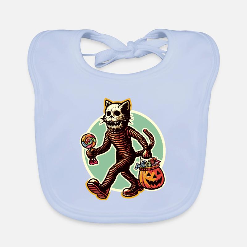 Untote Zombie Katze Süßes Oder Saures Halloween Baby Bio-Lätzchen