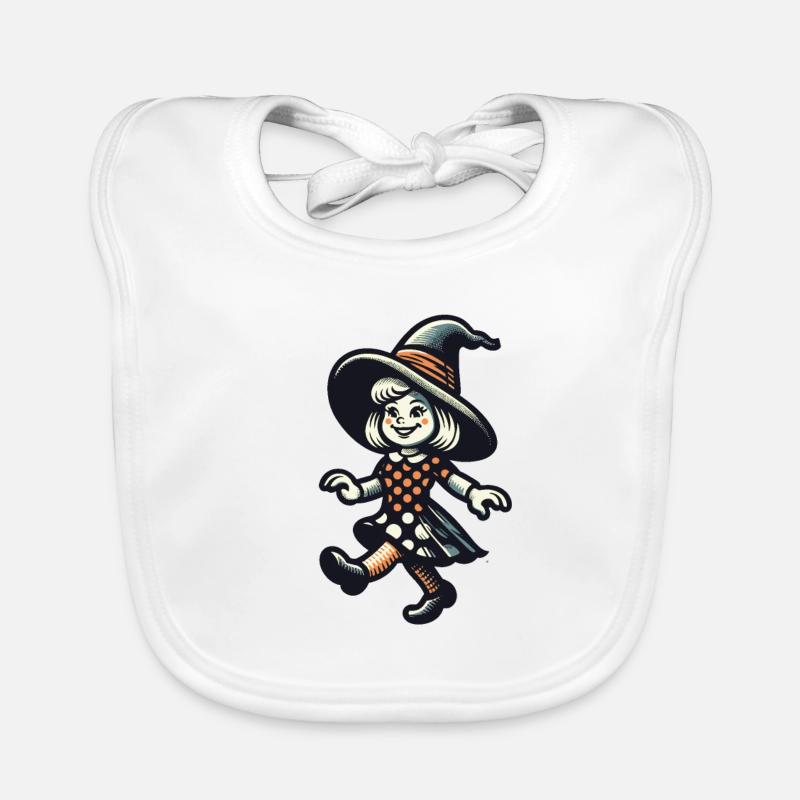 Retro Cartoon Hexen Vintage Hexen Design Baby Bio-Lätzchen